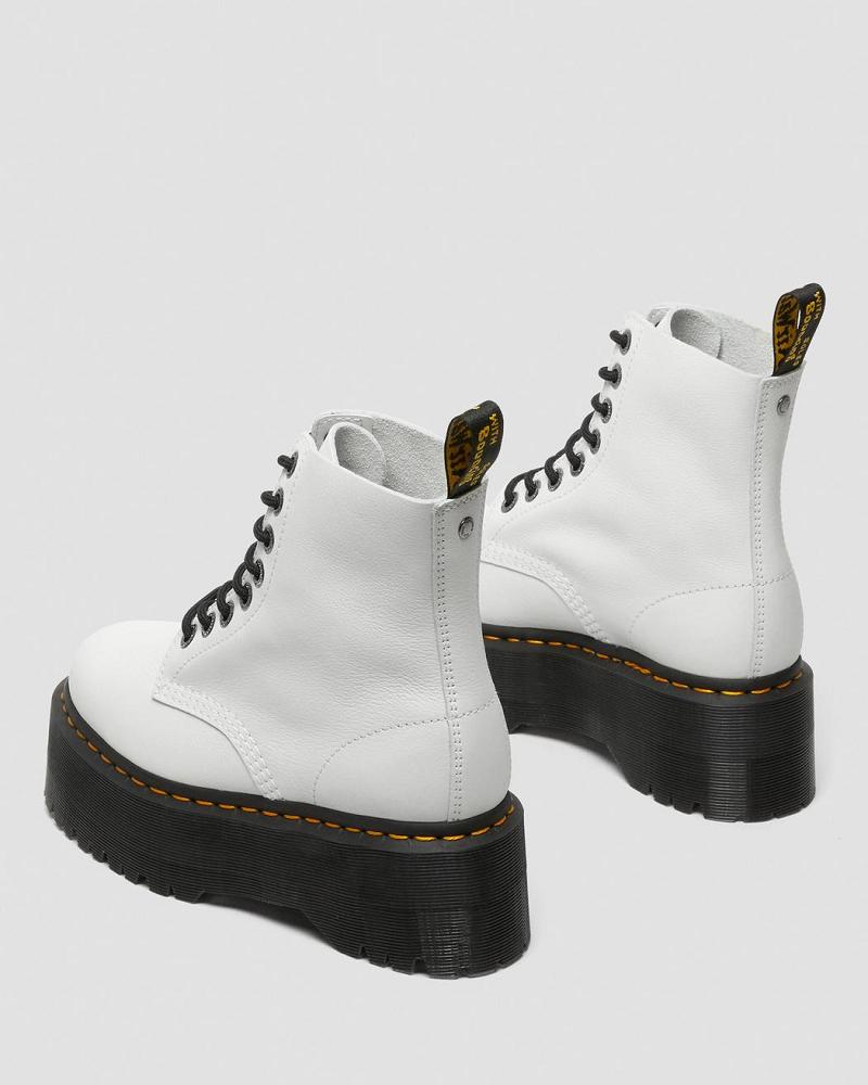 Women's Dr Martens 1460 Pascal Max Leather Platform Boots White | AU 231HAP